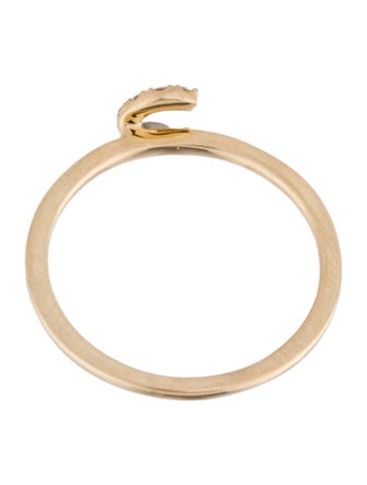 Ring 14K Diamond Initial 'C' Cocktail Ring