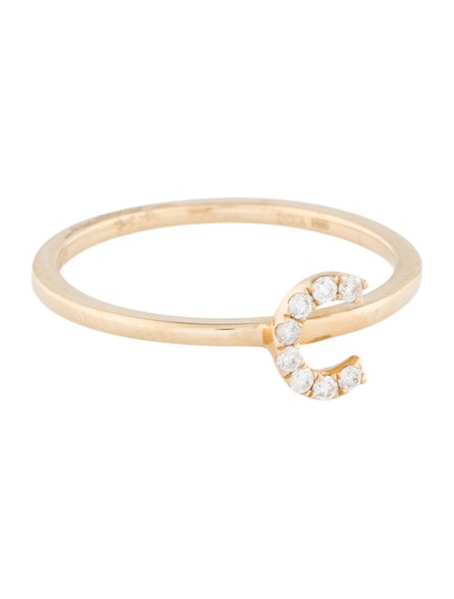 Ring 14K Diamond Initial 'C' Cocktail Ring