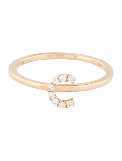 Ring 14K Diamond Initial 'C' Cocktail Ring