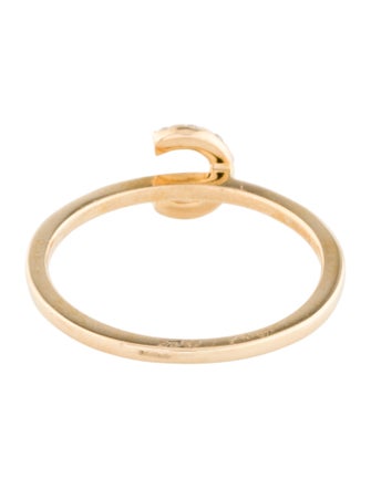 Ring 14K Diamond Initial 'C' Cocktail Ring