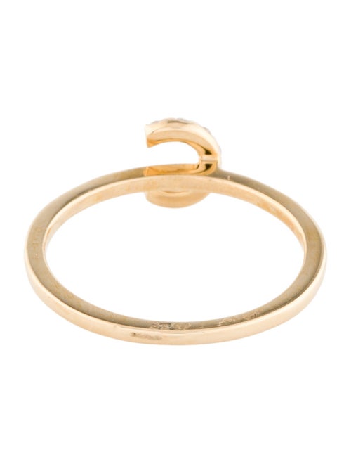 Ring 14K Diamond Initial 'C' Cocktail Ring