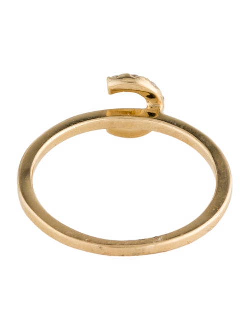 Ring 14K Diamond Initial 'C' Cocktail Ring