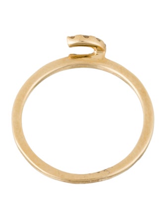 Ring 14K Diamond Initial 'C' Cocktail Ring