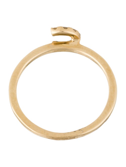 Ring 14K Diamond Initial 'C' Cocktail Ring