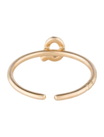 Ring 14K Diamond Initial 'Q' Open End Cocktail Ring