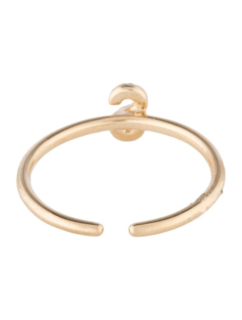 Ring 14K Diamond Initial 'S' Open End Cocktail Ring