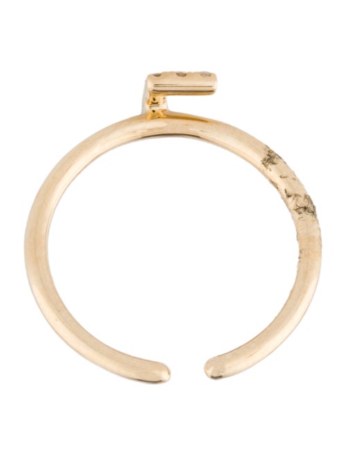 Ring 14K Diamond Initial 'L' Open End Cocktail Ring