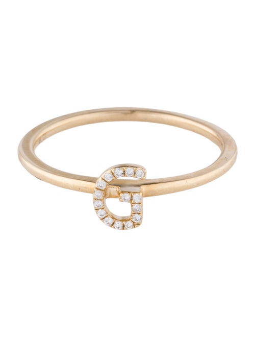 Ring 14K Diamond Initial 'G' Cocktail Ring