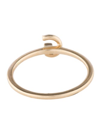 Ring 14K Diamond Initial 'G' Cocktail Ring