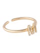 Ring 14K Diamond Initial 'M' Open End Cocktail Ring