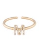 Ring 14K Diamond Initial 'M' Open End Cocktail Ring