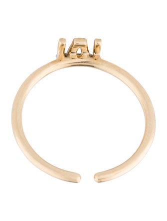 Ring 14K Diamond Initial 'M' Open End Cocktail Ring