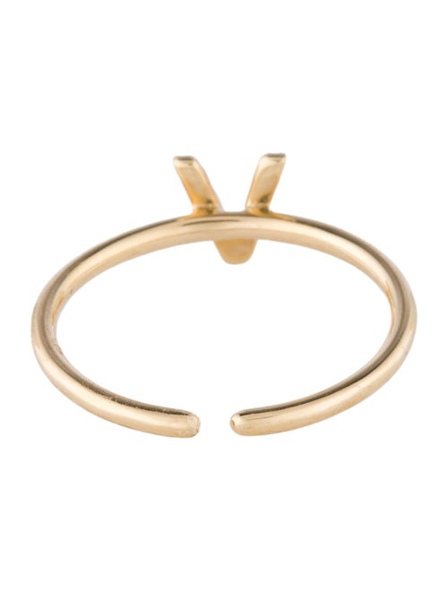 Ring 14K Diamond Initial 'V' Cocktail Ring