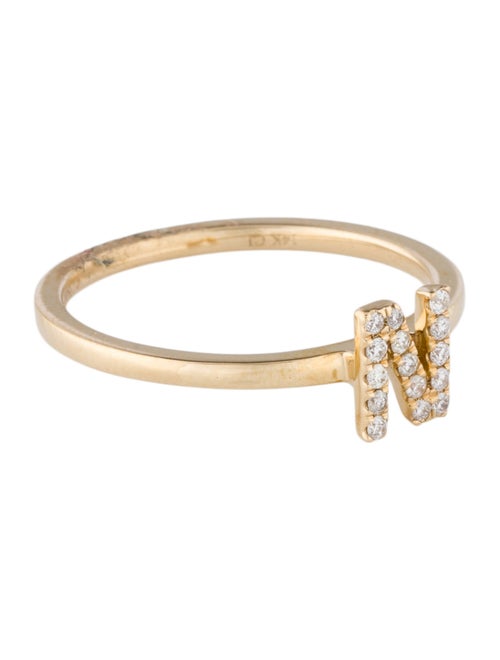 Ring 14K Diamond Initial 'N' Cocktail Ring