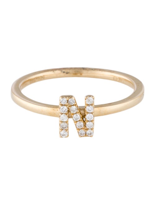 Ring 14K Diamond Initial 'N' Cocktail Ring