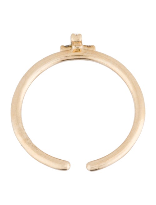 Ring 14K Diamond Initial 'T' Open End Cocktail Ring