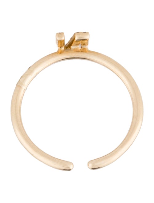 Ring 14K Diamond Initial 'N' Open End Cocktail Ring