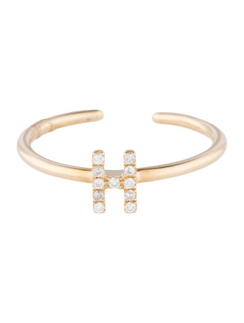 Ring 14K Diamond Initial 'H' Cocktail Ring