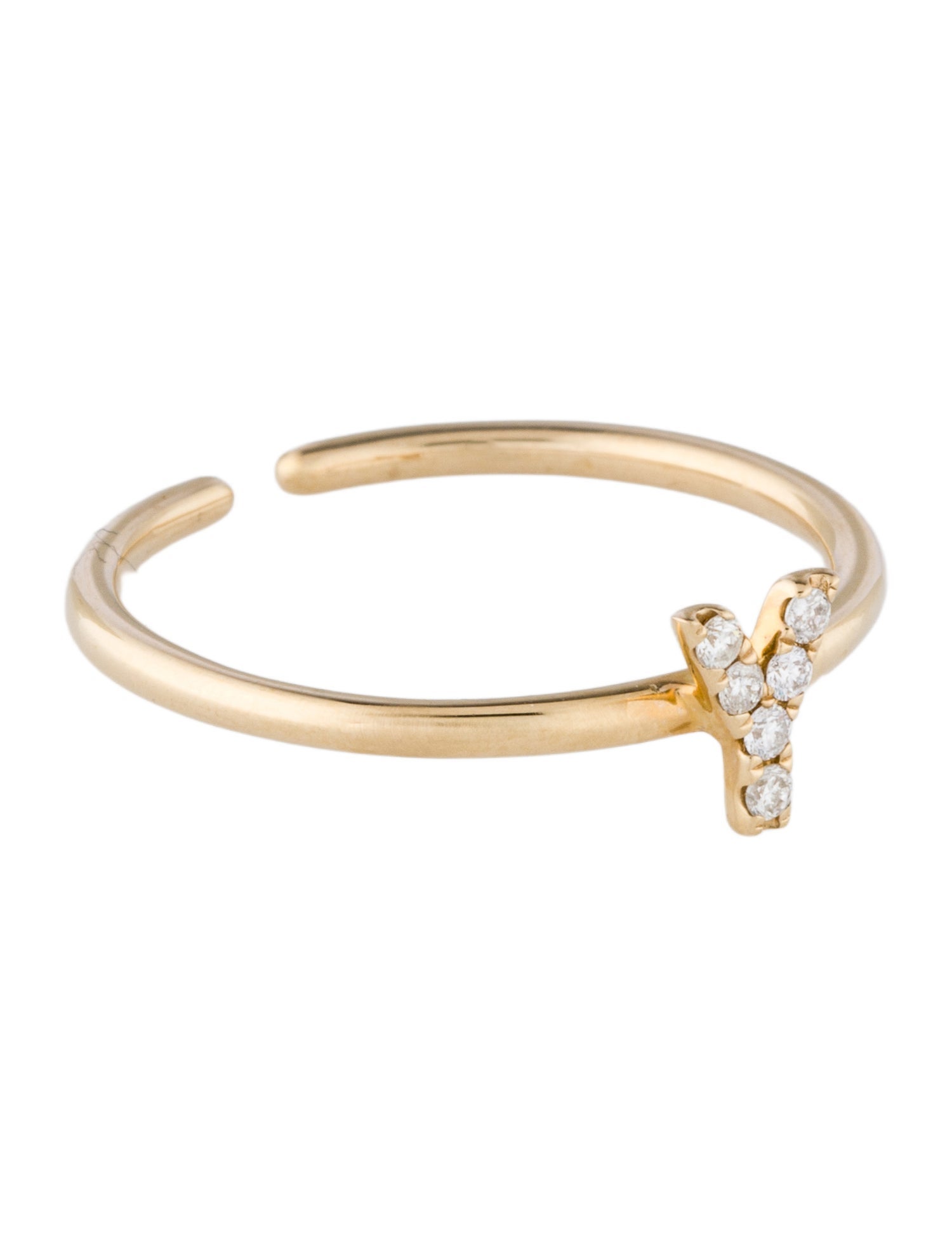 Ring 14K Diamond Initial 'Y' Cocktail