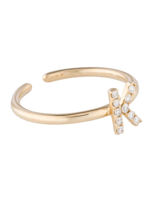 Ring 14K Diamond Initial 'K' Cocktail Ring