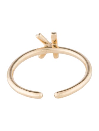 Ring 14K Diamond Initial 'K' Cocktail Ring