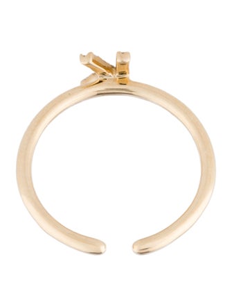 Ring 14K Diamond Initial 'K' Cocktail Ring