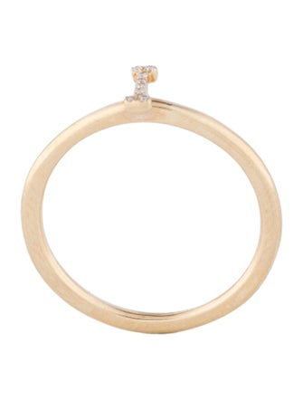 Ring 14K Diamond Initial 'I' Cocktail Ring