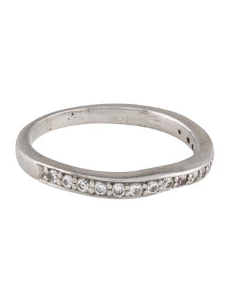 Ring Platinum Diamond Wavy Band