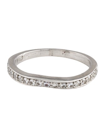 Ring Platinum Diamond Wavy Band