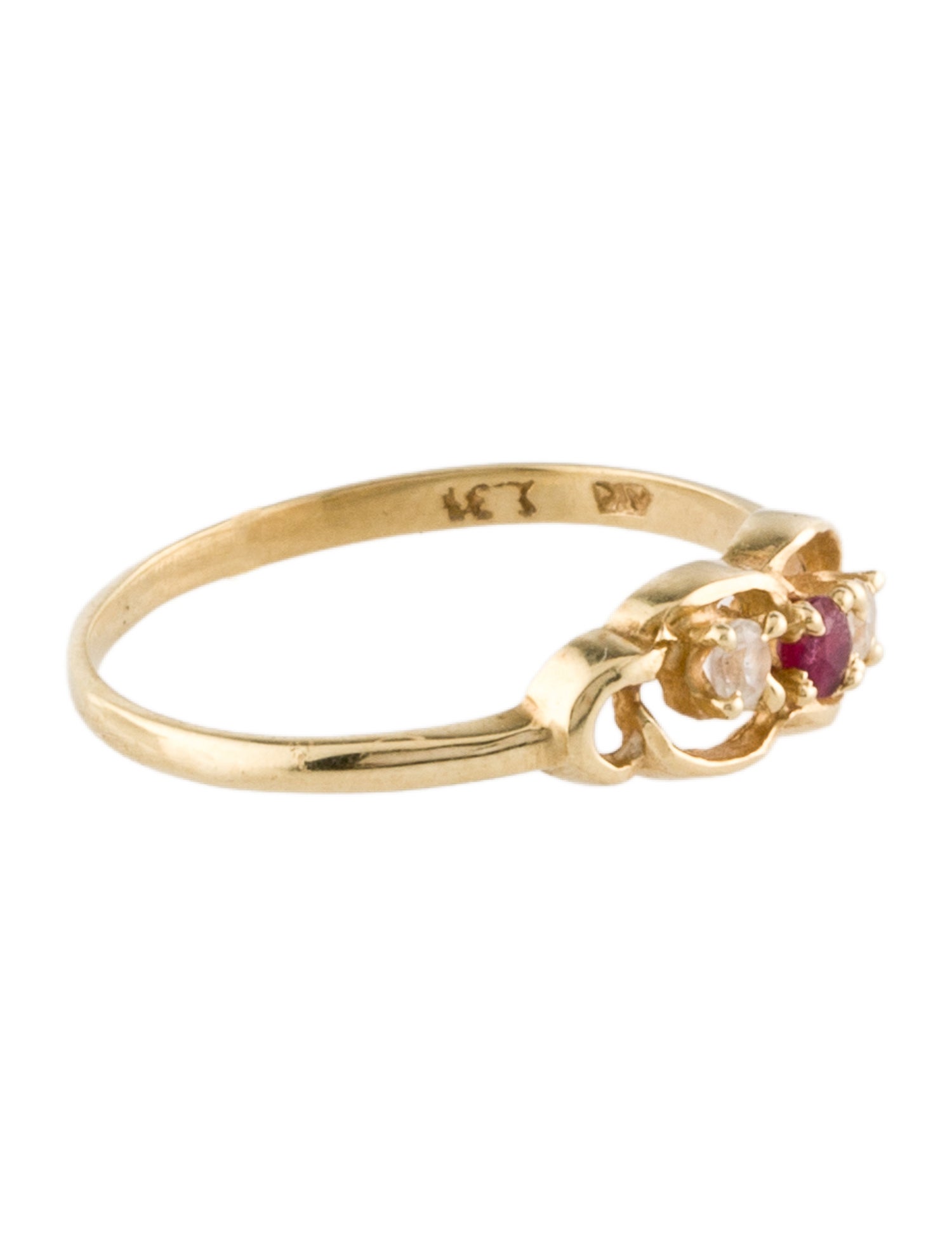 Ring 14K Ruby & Topaz Cocktail