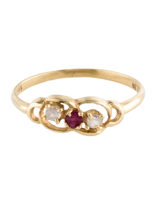 Ring 14K Ruby & Topaz Cocktail Ring