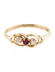 Ring 14K Ruby & Topaz Cocktail Ring