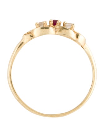 Ring 14K Ruby & Topaz Cocktail Ring