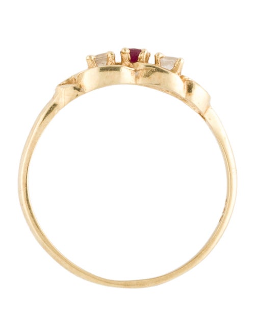Ring 14K Ruby & Topaz Cocktail Ring