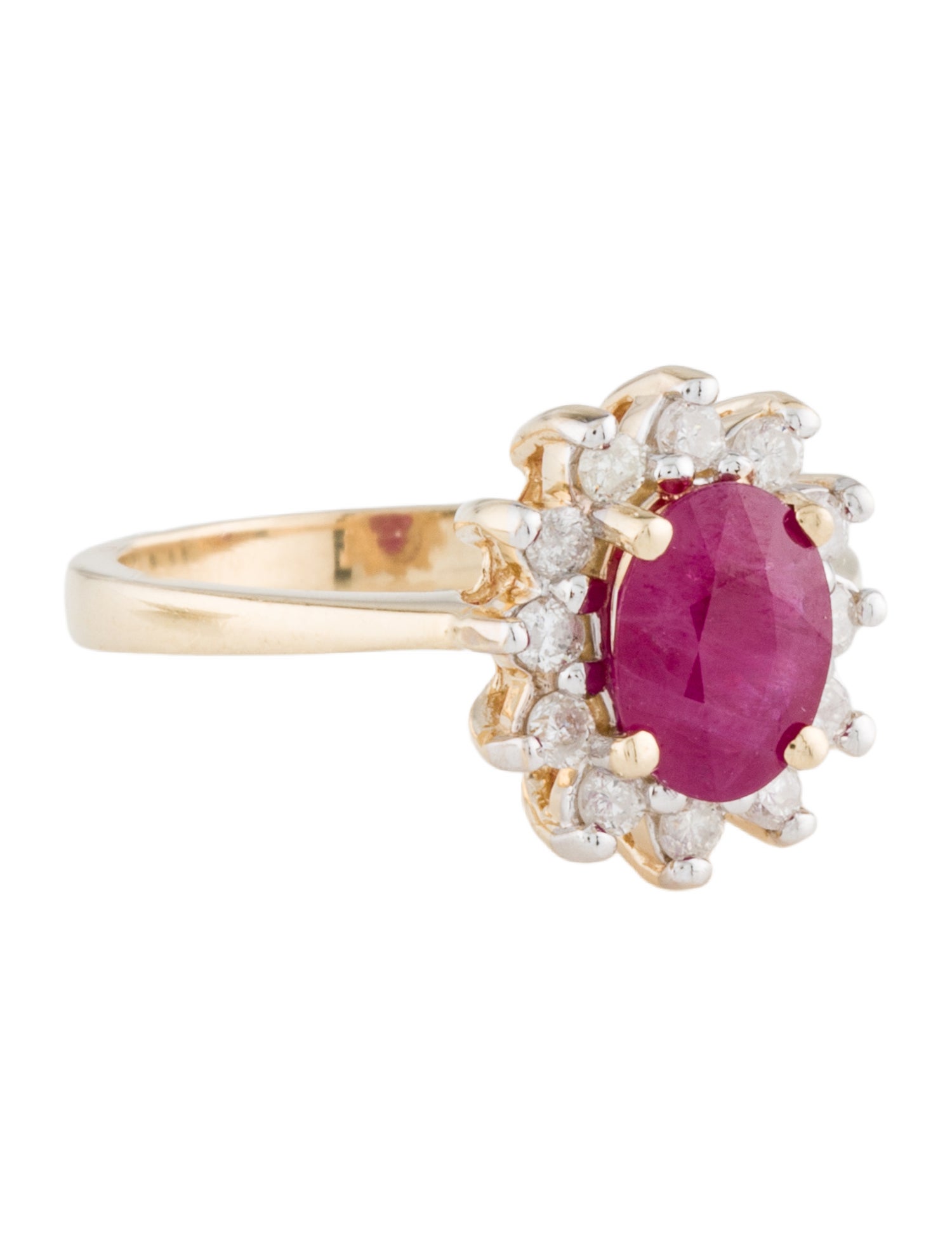 Ring 14K 1.37ct Ruby & Diamond Cocktail Ring