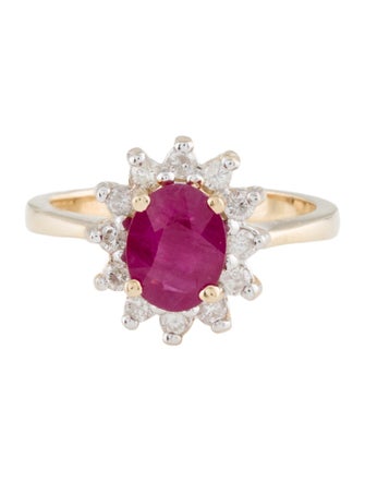 Ring 14K 1.37ct Ruby & Diamond Cocktail Ring