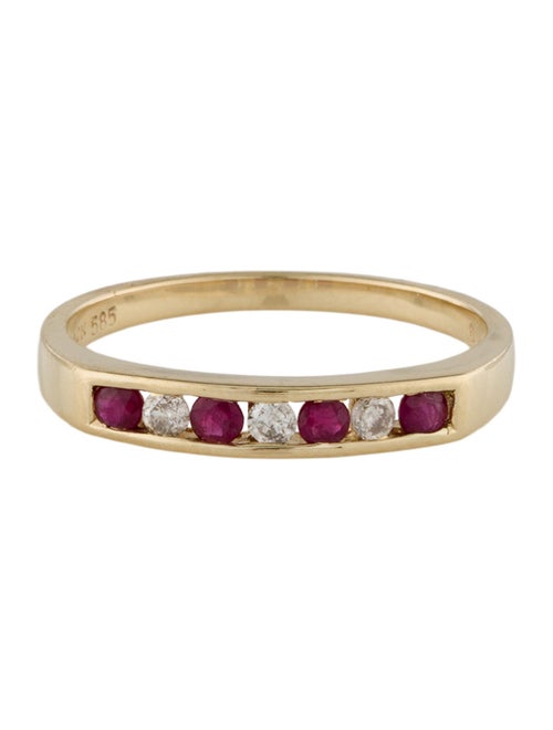Ring 14K Ruby & Diamond Band
