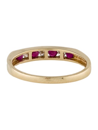 Ring 14K Ruby & Diamond Band