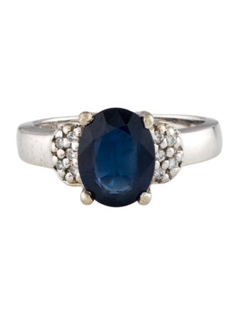 Ring 14K 2.09ct Sapphire & Diamond Cocktail Ring