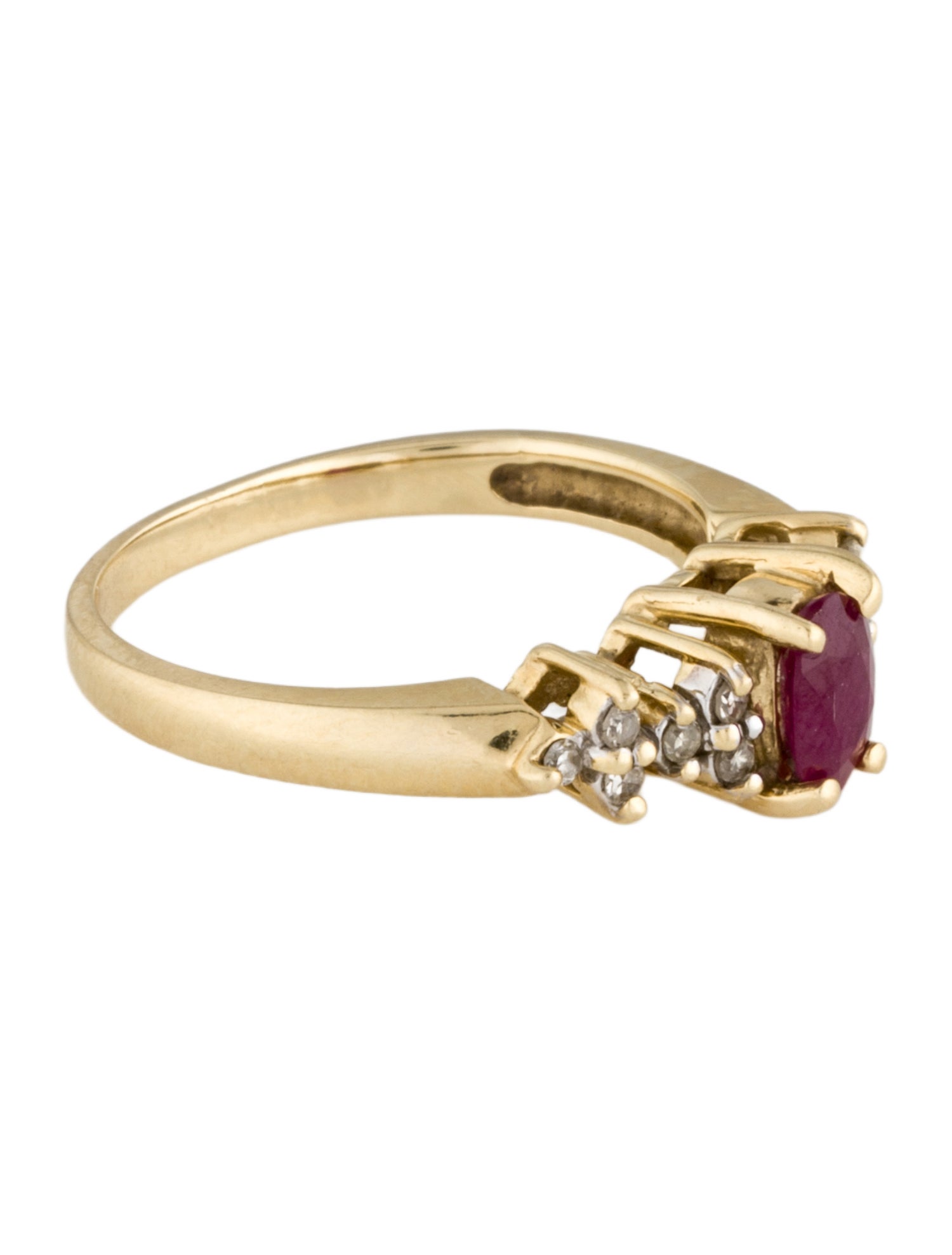 Ring 14K Ruby & Diamond Cocktail Ring