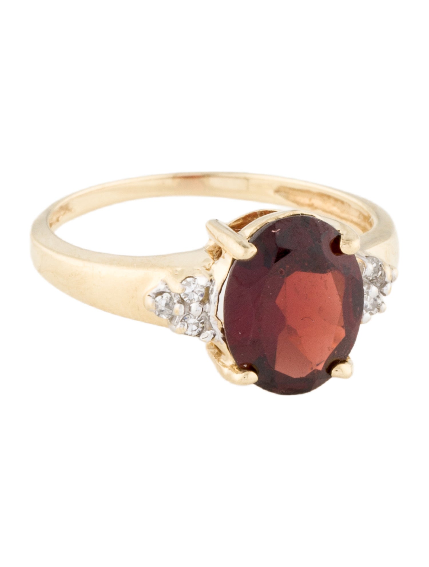 Ring 14K 2.59ct Garnet & Diamond Cocktail Ring