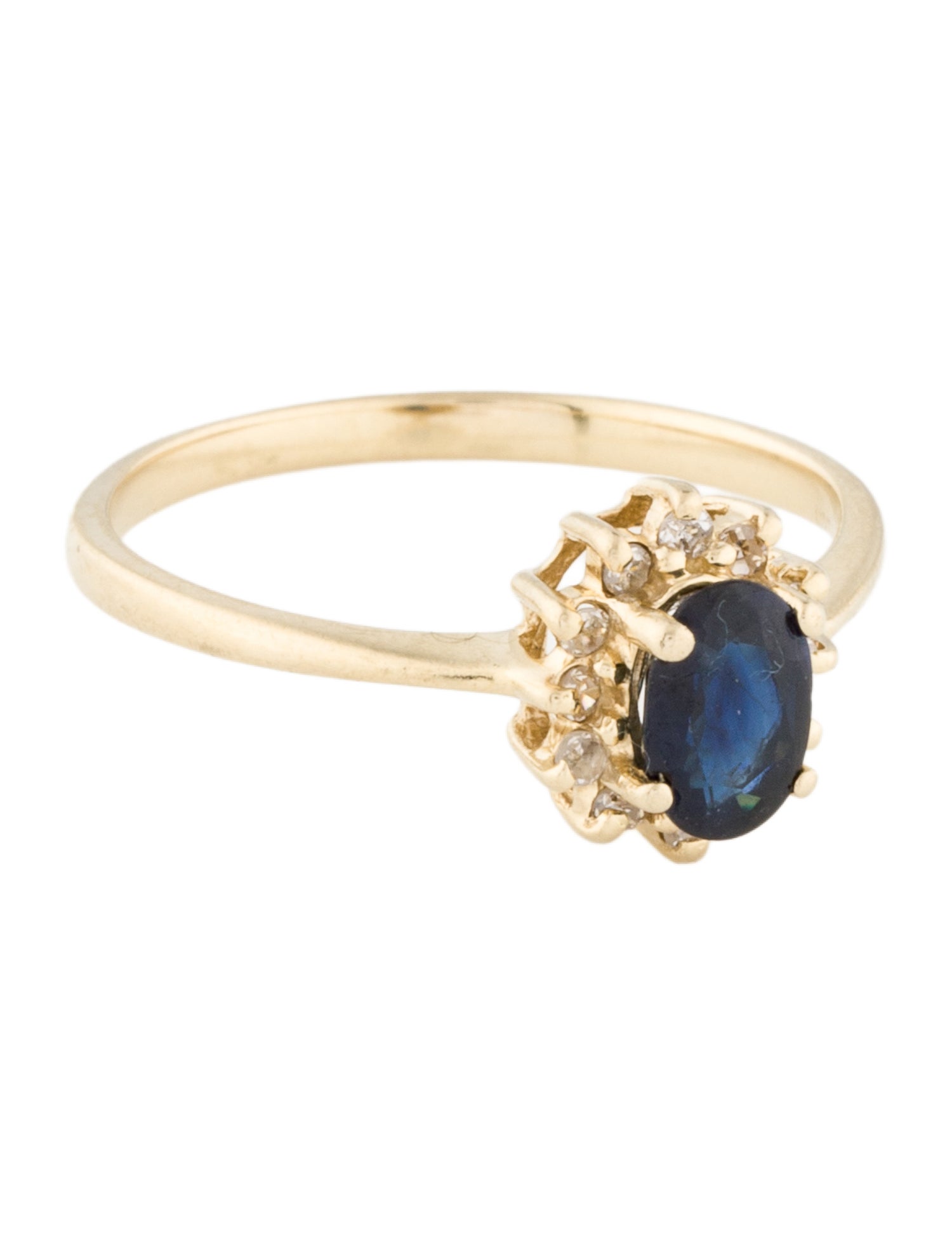 Ring 14K Sapphire & Diamond Cocktail