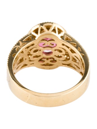 Ring 14K 1.60ct Tourmaline and Diamond Cocktail Ring