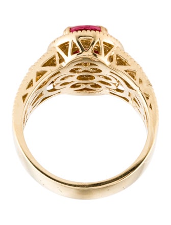 Ring 14K 1.60ct Tourmaline and Diamond Cocktail Ring