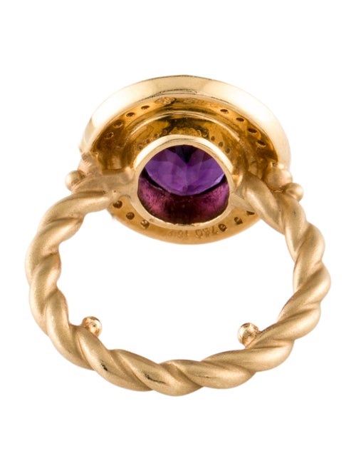 Ring 18K 3.37ct Amethyst & Diamond Cocktail Ring