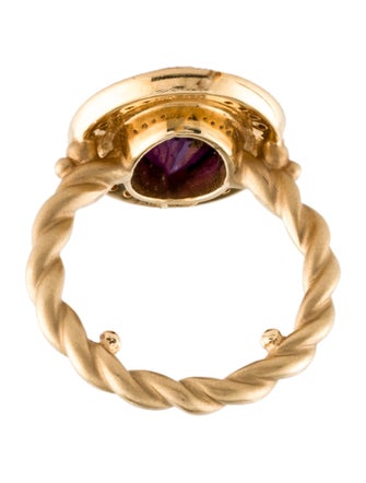 Ring 18K 3.37ct Amethyst & Diamond Cocktail Ring