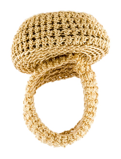 Ring 18K Labradorite Mesh Cocktail Ring