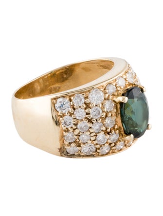 Ring 14K 1.82ct Tourmaline & 1.18ctw Diamond Cocktail Ring