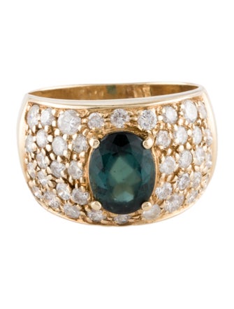 Ring 14K 1.82ct Tourmaline & 1.18ctw Diamond Cocktail Ring