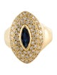 Ring 18K Sapphire & Diamond Marquise Cocktail Ring